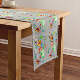 Elegant Chic Whimsical Exotic Flowers Korte Tafelloper