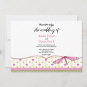 Elegant Chic Whimsical Script Boho Floral Wedding Kaart (Voorkant)