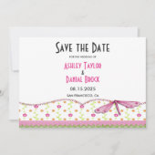 Elegant Chic Whimsical Script Boho Floral Wedding Save The Date (Voorkant)