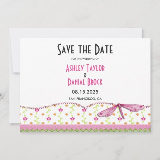 Elegant Chic Whimsical Script Boho Floral Wedding Save The Date (Voorkant)