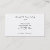 Elegant chic white brush marmer professional visitekaartje (Achterkant)