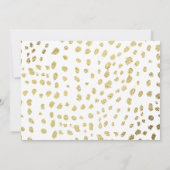 Elegant chic white faux Gold polka stips Kaart (Achterkant)