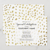 Elegant chic white faux Gold polka stips Kaart (Voorkant / Achterkant)