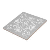 Elegant Chic White Grey Azulejo Style Pattern A01c Tegeltje (Zijkant)