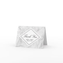Elegant Chic White Grey Marble Dank je Kaart