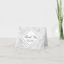 Elegant Chic White Grey Marble Dank je Kaart