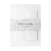 Elegant Chic White Grey Marmer Wedding Belly Bands Uitnodigingen Wikkel (Voorkant Voorbeeld)