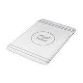 Elegant Chic White Grey Trim Aangepast monogram Badmat (Gekanteld)