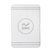Elegant Chic White Grey Trim Aangepast monogram Badmat (Voorkant Verticaal)