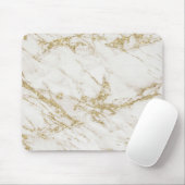 Elegant chic white grijs goudglitter marmer muismat (Met muis)