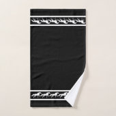 Elegant, Chic White Horses on Black Bad Handdoek (Handdoek)