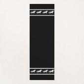 Elegant, Chic White Horses on Black Yogamat (Voorkant)
