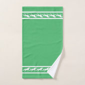 Elegant, Chic White Horses on Lucky Emerald Green Bad Handdoek (Handdoek)