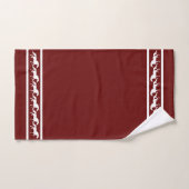 Elegant, Chic White Horses on Maroon Bad Handdoek (Handdoek)