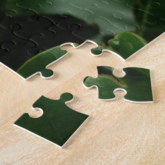 Elegant Chic White Magnolia met persoonlijke tekst Legpuzzel (Zijkant)