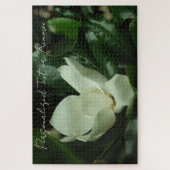 Elegant Chic White Magnolia met persoonlijke tekst Legpuzzel (Verticaal)