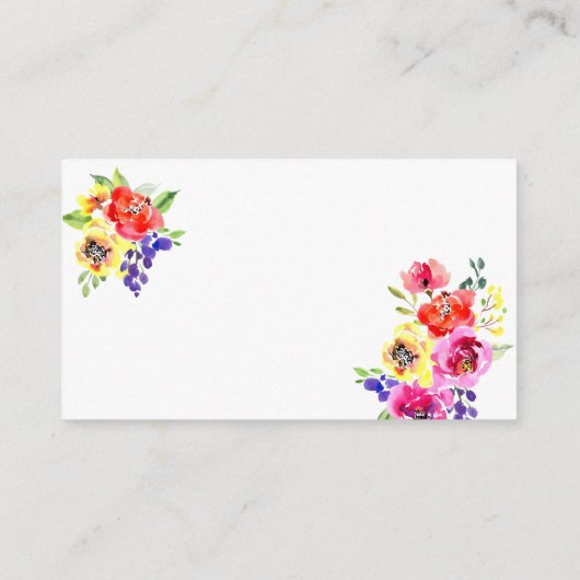 Elegant Chic Wild Flowers Script Date Night Ideeën Informatiekaartje (Achterkant)