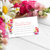 Elegant Chic Wild Flowers Script Date Night Ideeën Informatiekaartje