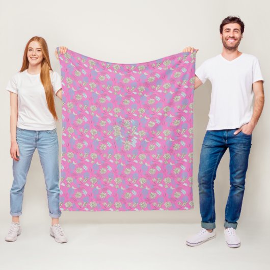 Elegant Chic Wildflower Geel Fleece Deken (In situ)