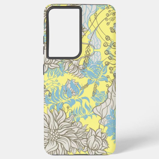 Elegant Chic Wildflower Geel Samsung Galaxy Hoesje (Achterkant)