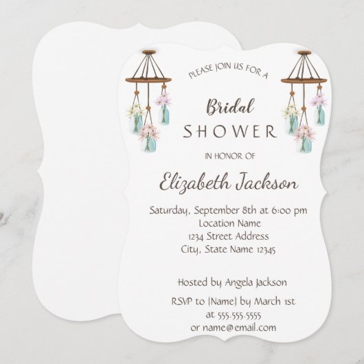 Elegant Chic, Wind Chimes Vrijgezellenfeest Kaart (Voorkant / Achterkant)