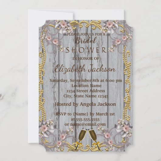 Elegant Chic Wood Texture Vrijgezellenfeest Kaart (Voorkant)