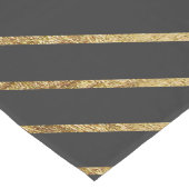 Elegant Chic Yellow Gold Stripes en zwart Korte Tafelloper (Hoek)