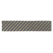 Elegant Chic Yellow Gold Stripes en zwart Korte Tafelloper (Horizontaal)
