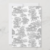 Elegant  Chic Zilver Grijs Paard Toile Kaart (Achterkant)
