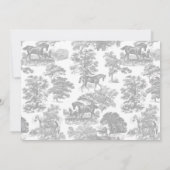 Elegant Chic Zilver Grijs Paard Toile Save The Date (Achterkant)
