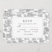 Elegant Chic Zilver Grijs Paard Toile Save The Date (Voorkant / Achterkant)
