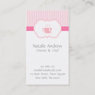 Elegant, Chic, Zoete Roze, Café of Theehuis Visitekaartje