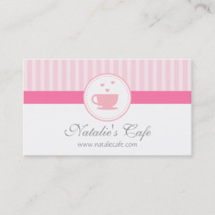 Elegant, Chic, Zoete Roze, Café of Theesalon Visitekaartje