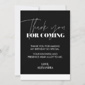 Elegant Chic Zwart Wit Bedankkaart (Voorkant)