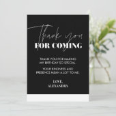 Elegant Chic Zwart Wit Bedankkaart (Staand voorkant)