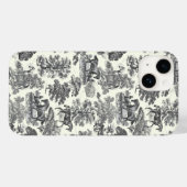 Elegant  Chic Zwart Wit Paard Toile Case-Mate iPhone Case (Achterkant (horizontaal))