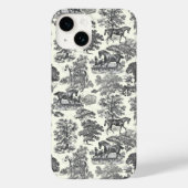 Elegant  Chic Zwart Wit Paard Toile Case-Mate iPhone Case (Achterkant)