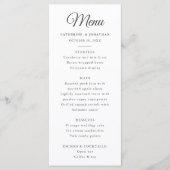 Elegant  Chic Zwart Wit Toile Herten Menu (Voorkant)