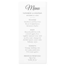 Elegant  Chic Zwart Wit Toile Herten Menu