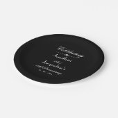 Elegant Chic Zwart & Wit Trouwen Jubileum Papieren Bordje (Gekanteld)