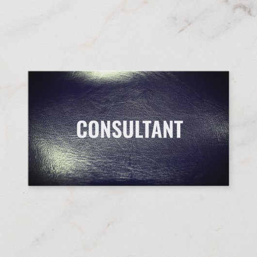 Elegant chic zwarte lederen professionele ondernem visitekaartje (Voorkant)