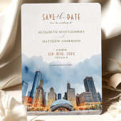 Elegant Chicago, Illinois Save-the-Date Uitnodigin Kaart