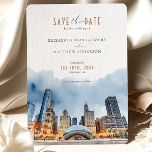 Elegant Chicago, Illinois Save-the-Date Uitnodigin Kaart