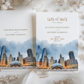 Elegant Chicago, Illinois Save-the-Date Uitnodigin Kaart