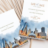 Elegant Chicago, Illinois Save-the-Date Uitnodigin Kaart