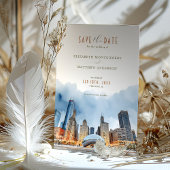 Elegant Chicago, Illinois Save-the-Date Uitnodigin Kaart