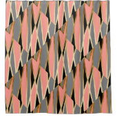 elegant chick abstract goudzwart grijs koraalroze douchegordijn (Voorkant)