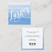 Elegant chick blue waterverf penseeldruppels vastg vierkante visitekaartje (Voorkant / Achterkant)