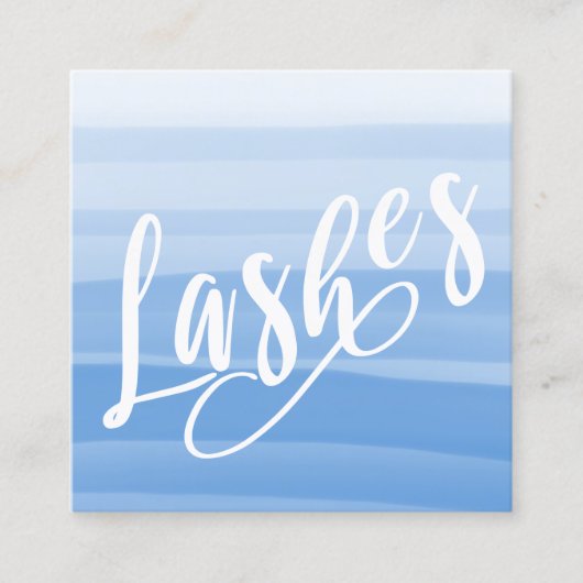 Elegant chick blue waterverf penseeldruppels vastg vierkante visitekaartje (Voorkant)