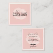 Elegant chick blush roze lippen lijst make-up kuns vierkante visitekaartje (Voorkant / Achterkant)